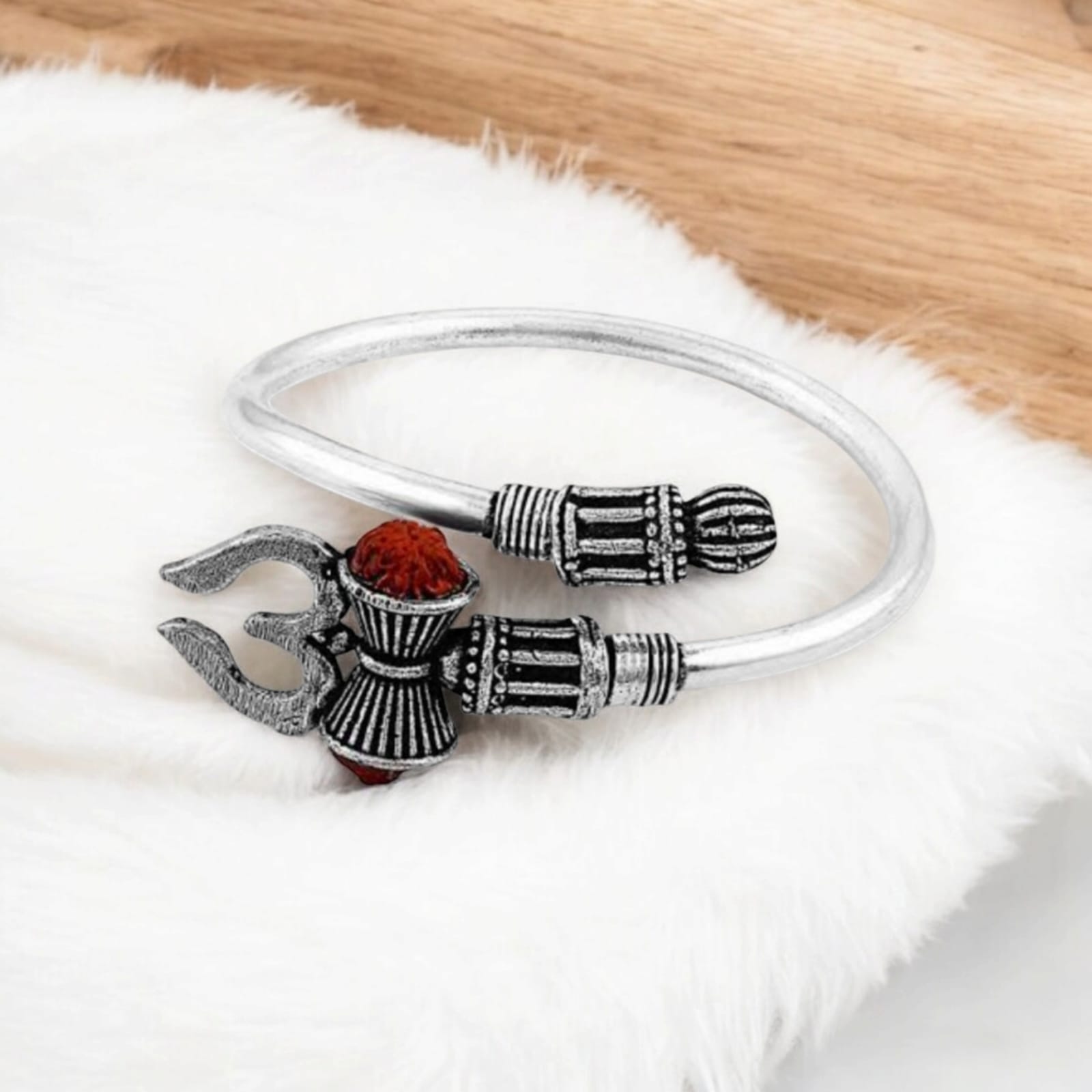 Mahadev Rudraksh Kada in Silver Metal by Timeshopee