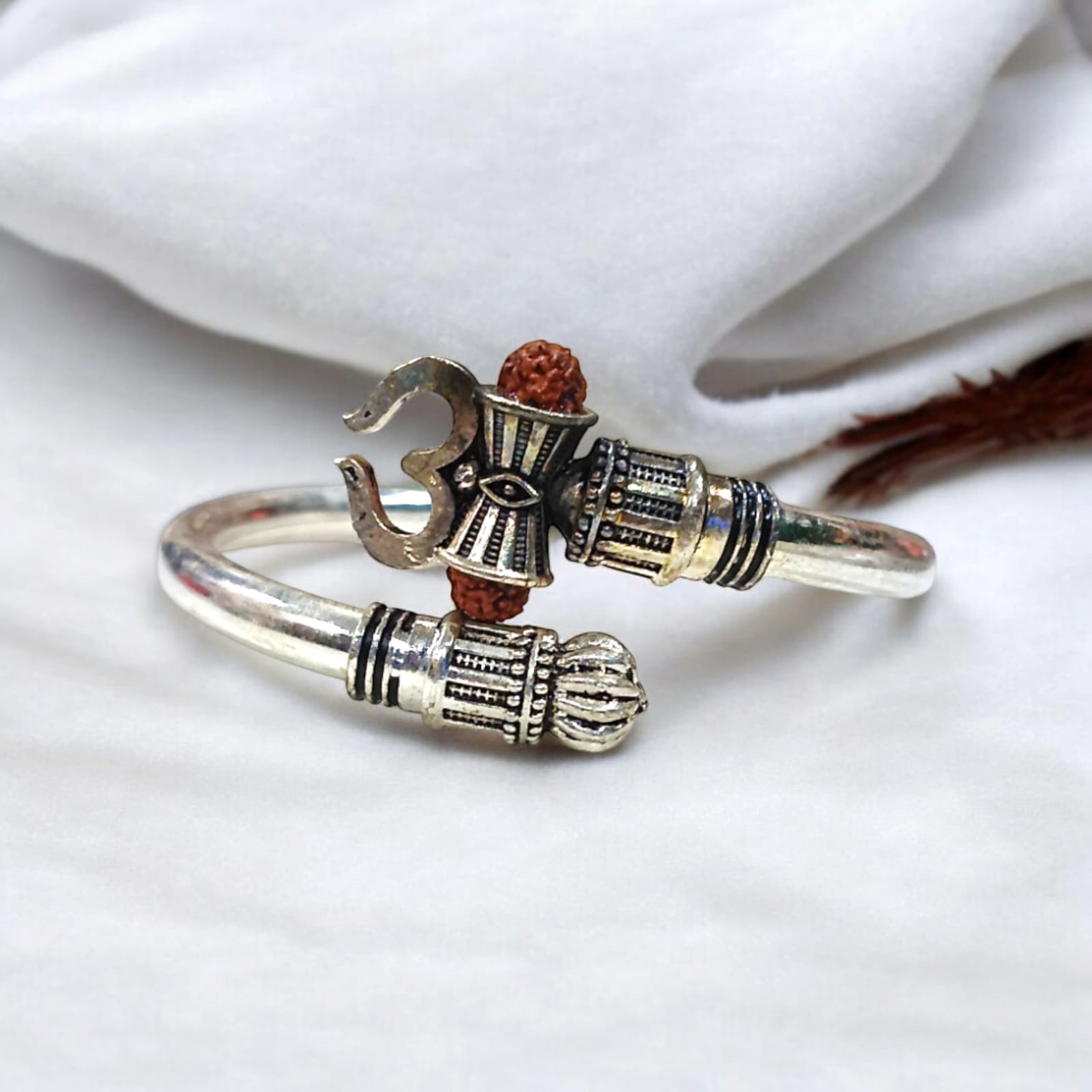 Mahadev Rudraksh Kada in Silver Metal by Timeshopee