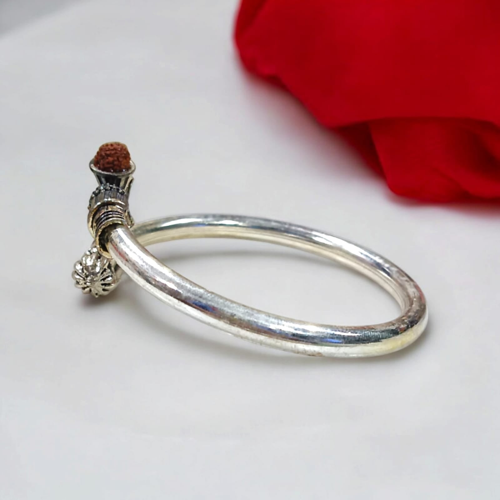 Mahadev Rudraksh Kada in Silver Metal by Timeshopee