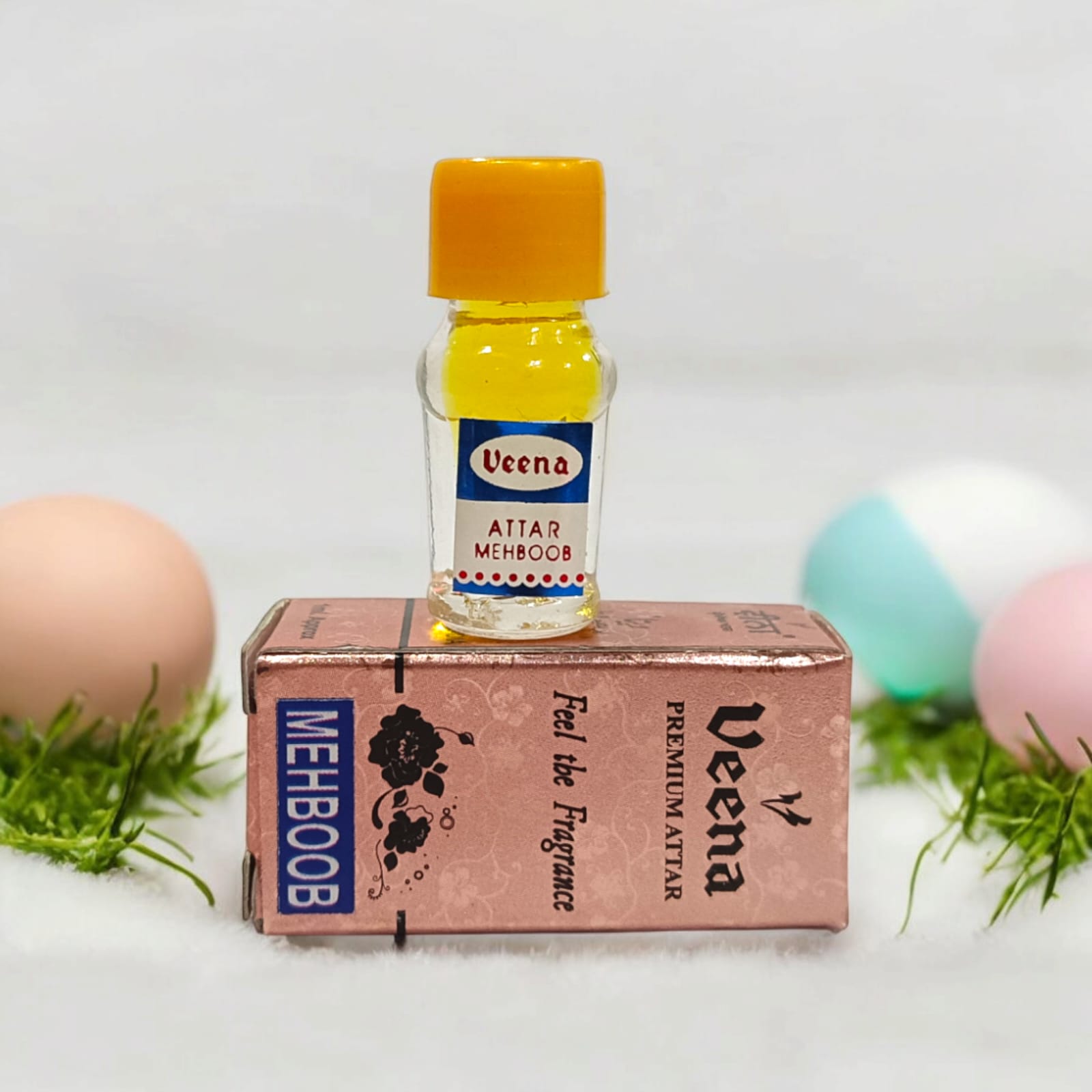 Mehboob Attar 2ML bottle by Veena, premium alcohol-free perfume for worship by Timeshopee