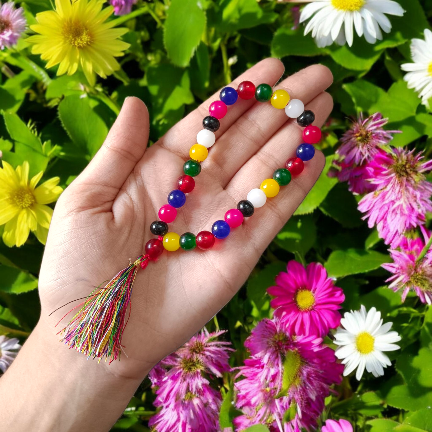 Mixed Agate Mala - Mix Hakik Mala With Lab Certified By Timeshopee