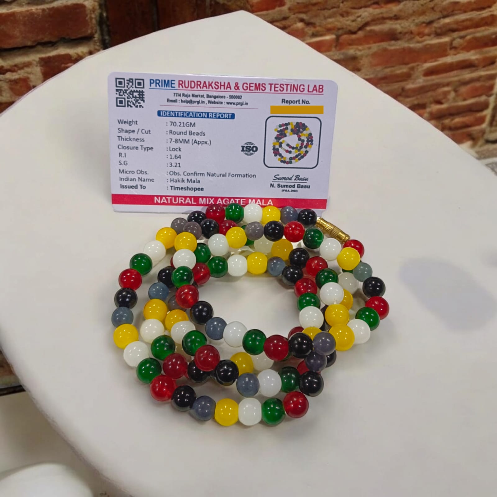 Mixed Agate Mala - Mix Hakik Mala With Lab Certified By Timeshopee