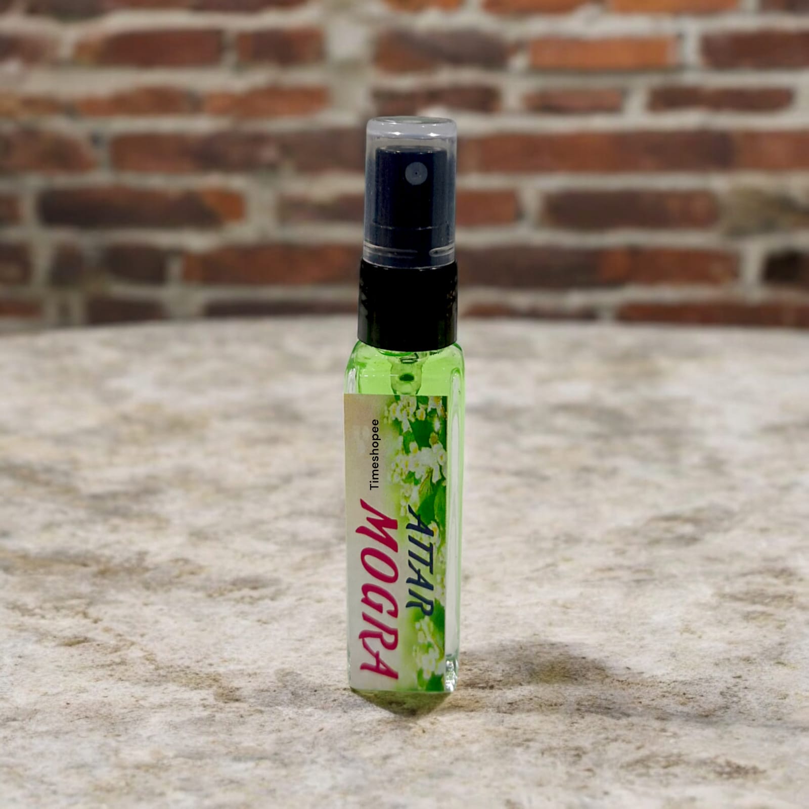 Mogra Spray Attar 25ML bottle with natural jasmine fragrance, 0% alcohol, ideal for worship and daily use.