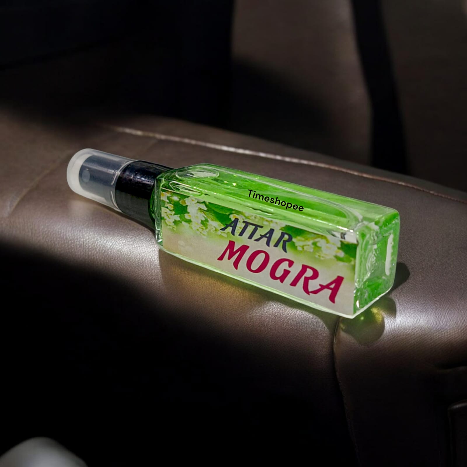 Mogra Spray Attar 25ML bottle with natural jasmine fragrance, 0% alcohol, ideal for worship and daily use.