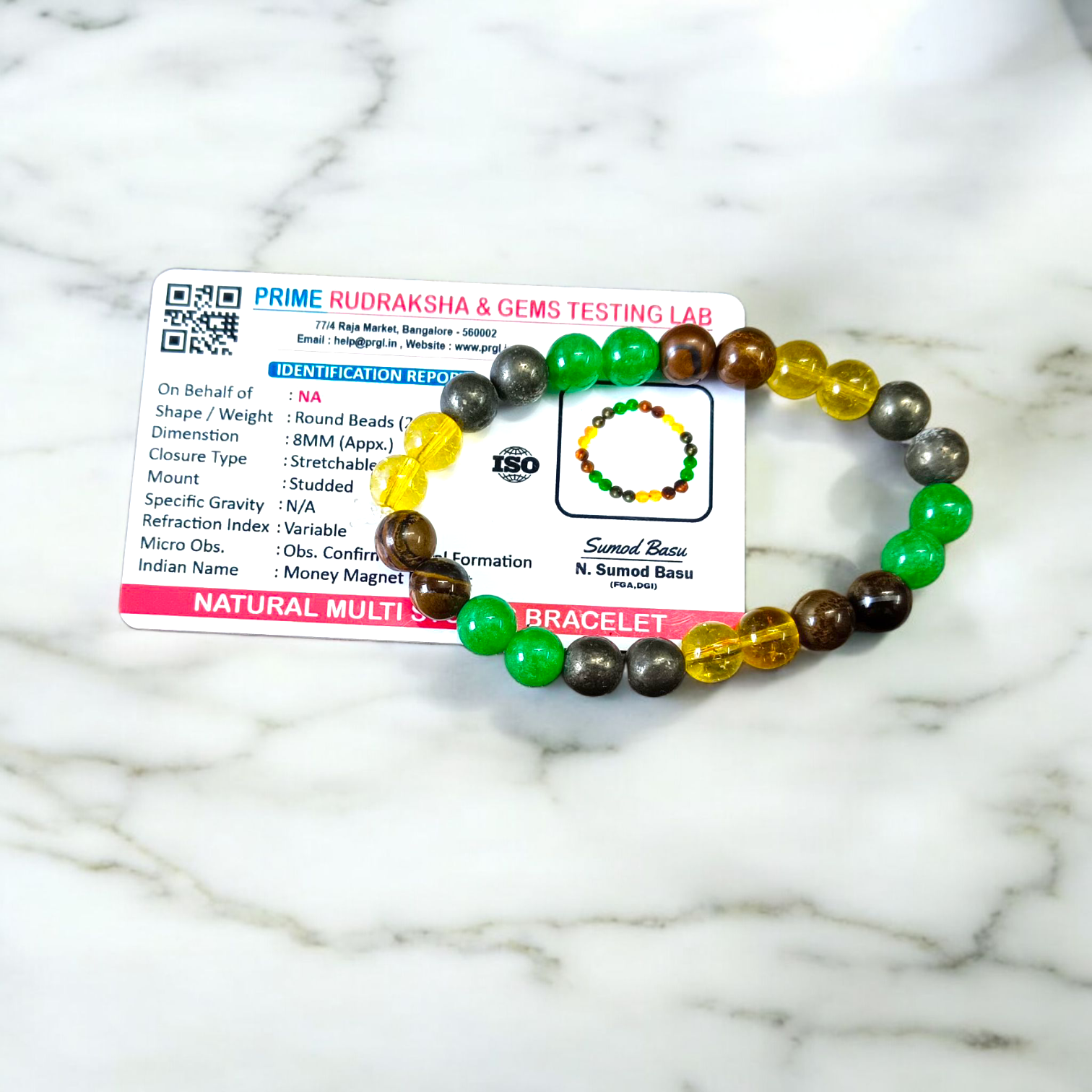 Money Magnet Bracelet made of 8mm lab-certified magnetic beads with stretchable design, used for attracting wealth, luck, and financial success