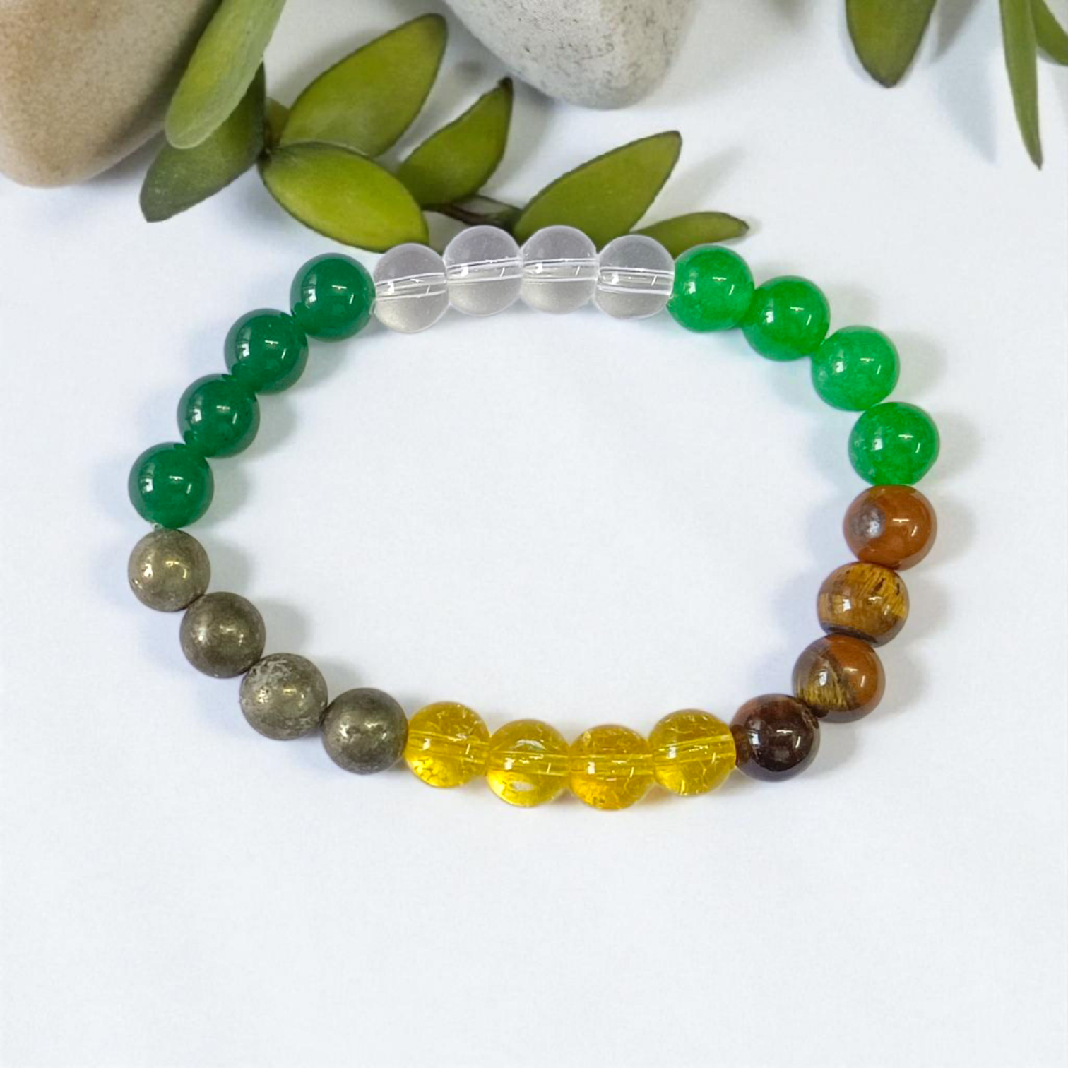 Money Magnet Bracelet with 8mm lab-certified magnetic beads and stretchable design, ideal for attracting wealth, opportunities, and financial growth