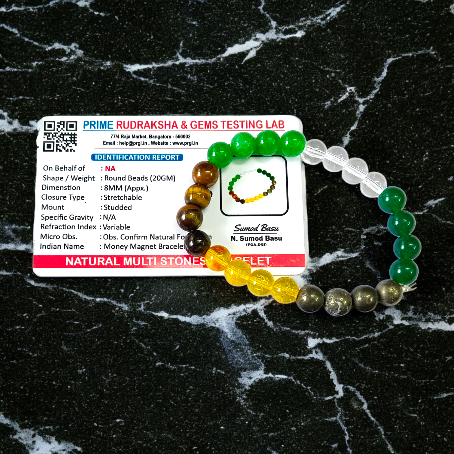 Money Magnet Bracelet with 8mm lab-certified magnetic beads and stretchable design, ideal for attracting wealth, opportunities, and financial growth