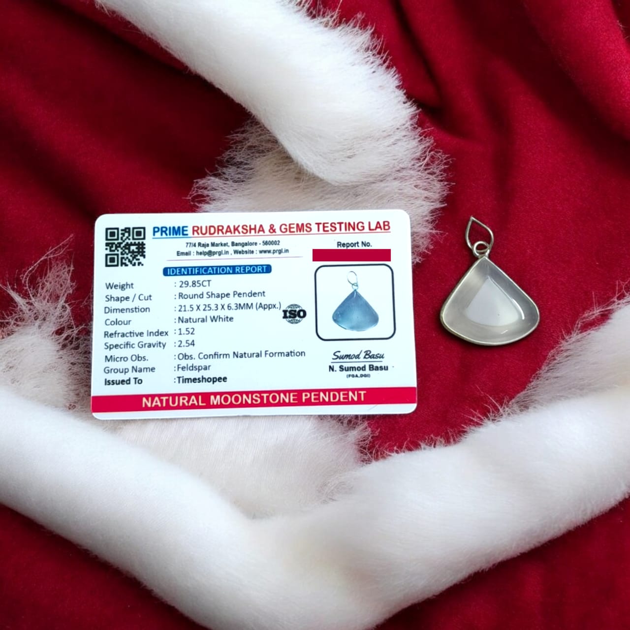 Moonstone Pendant with Thread Natural Milky Moonstone Lab Certified | Timeshopee