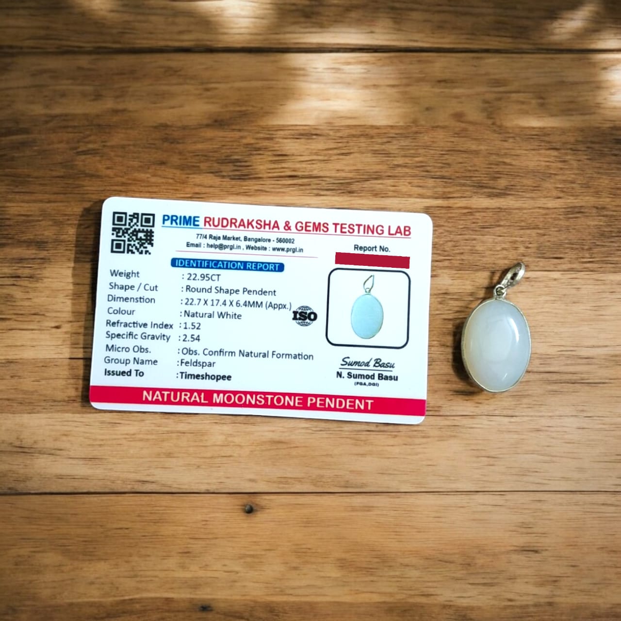 Moonstone Pendant with Thread Natural Milky Moonstone Lab Certified | Timeshopee