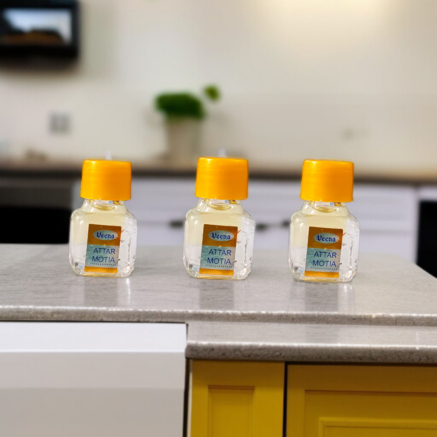 Motia Attar 2ml by Veena - Premium alcohol-free perfume with a long-lasting, natural fragrance, perfect for worship and daily use, available at Timeshopee