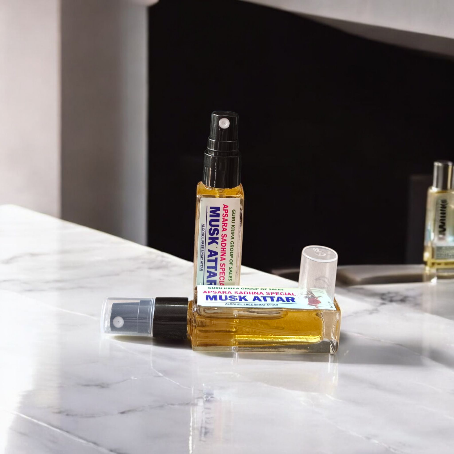 Musk Spray Attar 25ML in a sleek spray bottle, perfect for meditation, pooja, and daily fragrance use