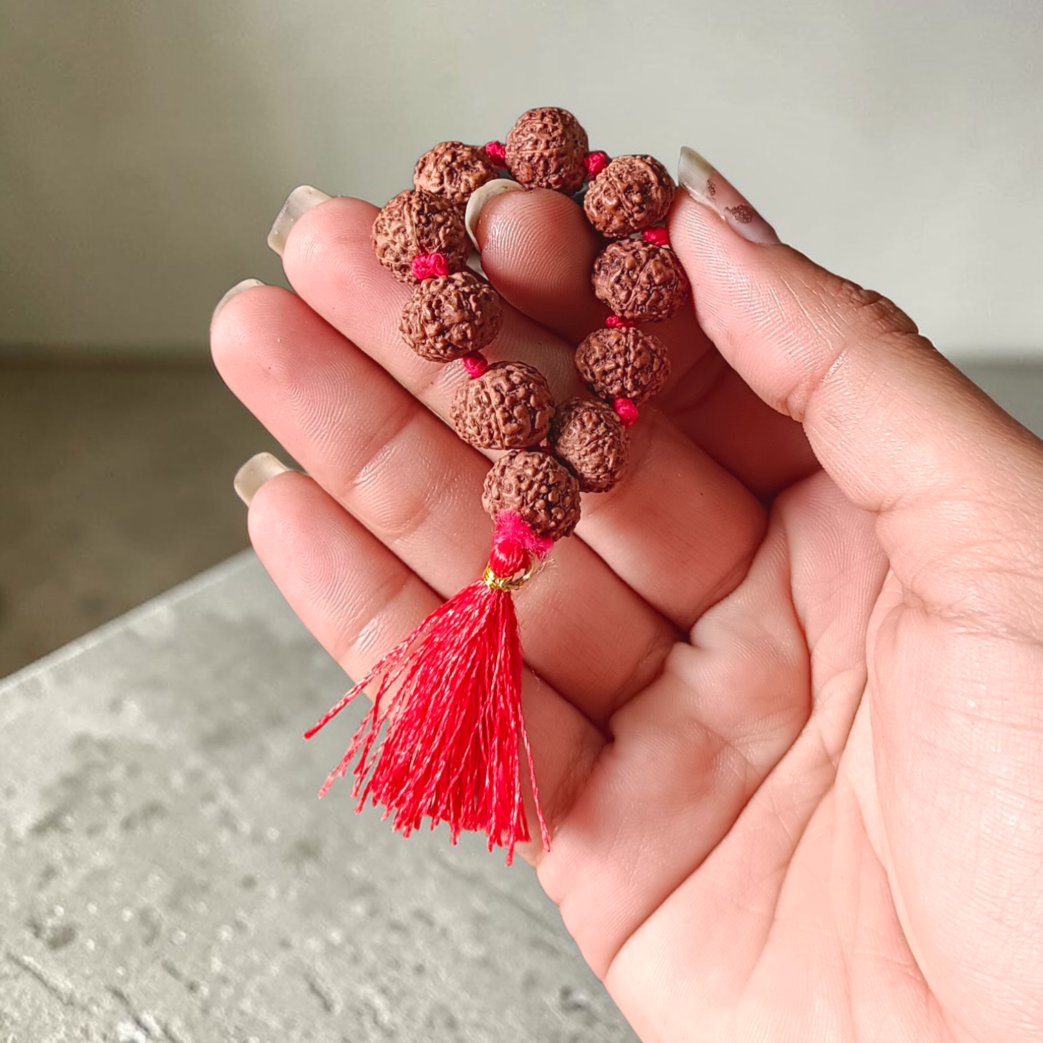 Natural 7 Mukhi Rudraksha Mala 11-12mm lab certified original Nepali bead spiritual necklace for wealth and protection