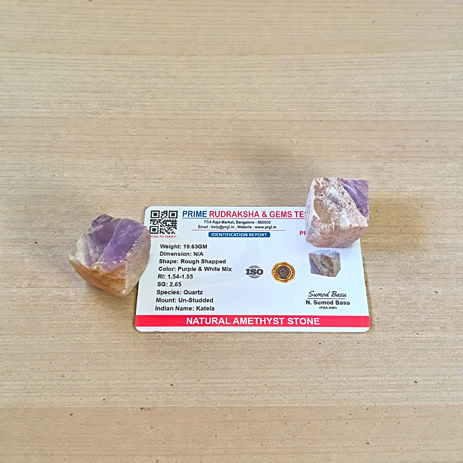 Natural Amethyst Stone Set of 2 polished purple crystals for meditation, chakra healing, stress relief, and peaceful energy