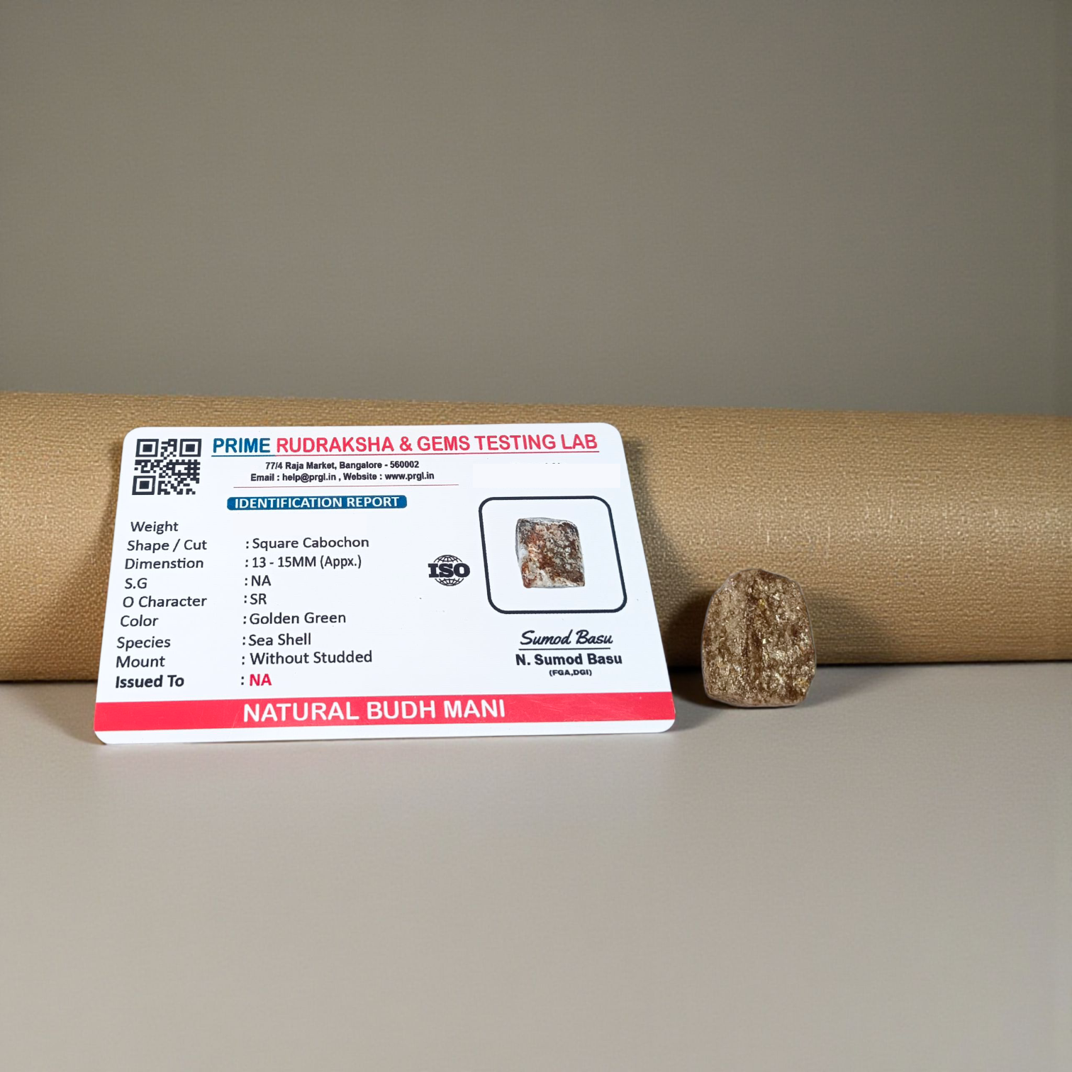 Natural Budh Mani Without Studded – Lab Certified gemstone for intelligence, communication, and mental clarity