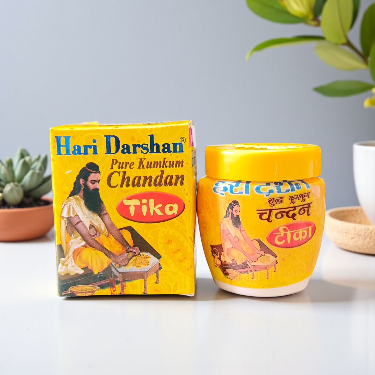 Natural Chandan Tilak Paste in white, yellow, and red variants, ideal for daily puja, meditation, and forehead application in Hindu rituals