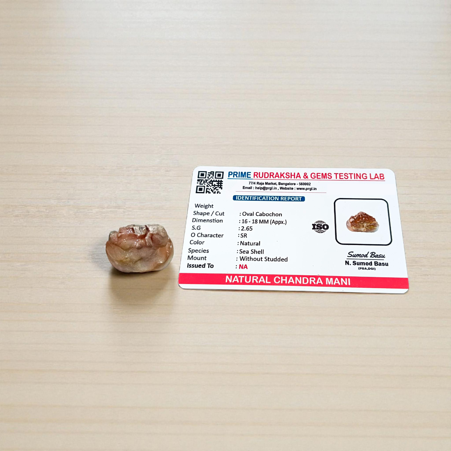 Natural Chandra Mani Without Studded – Lab Certified gemstone for emotional balance, calmness, and mental clarity