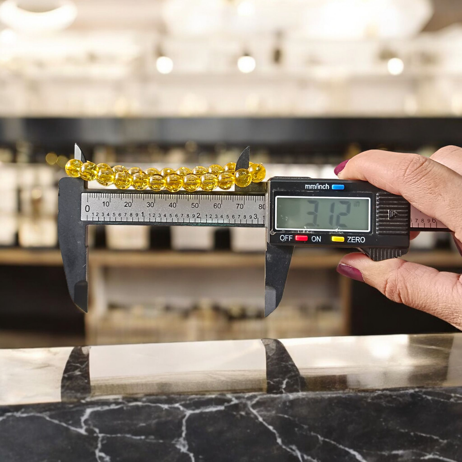 Natural Citrine crystal bracelet with 8mm stretchable beads, ideal for men and women for daily wear, meditation, and spiritual rituals