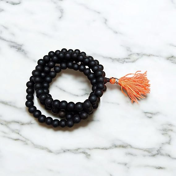 Natural Karungali (Ebony) Mala - 108+1 Beads 8MM - Lab Certified
