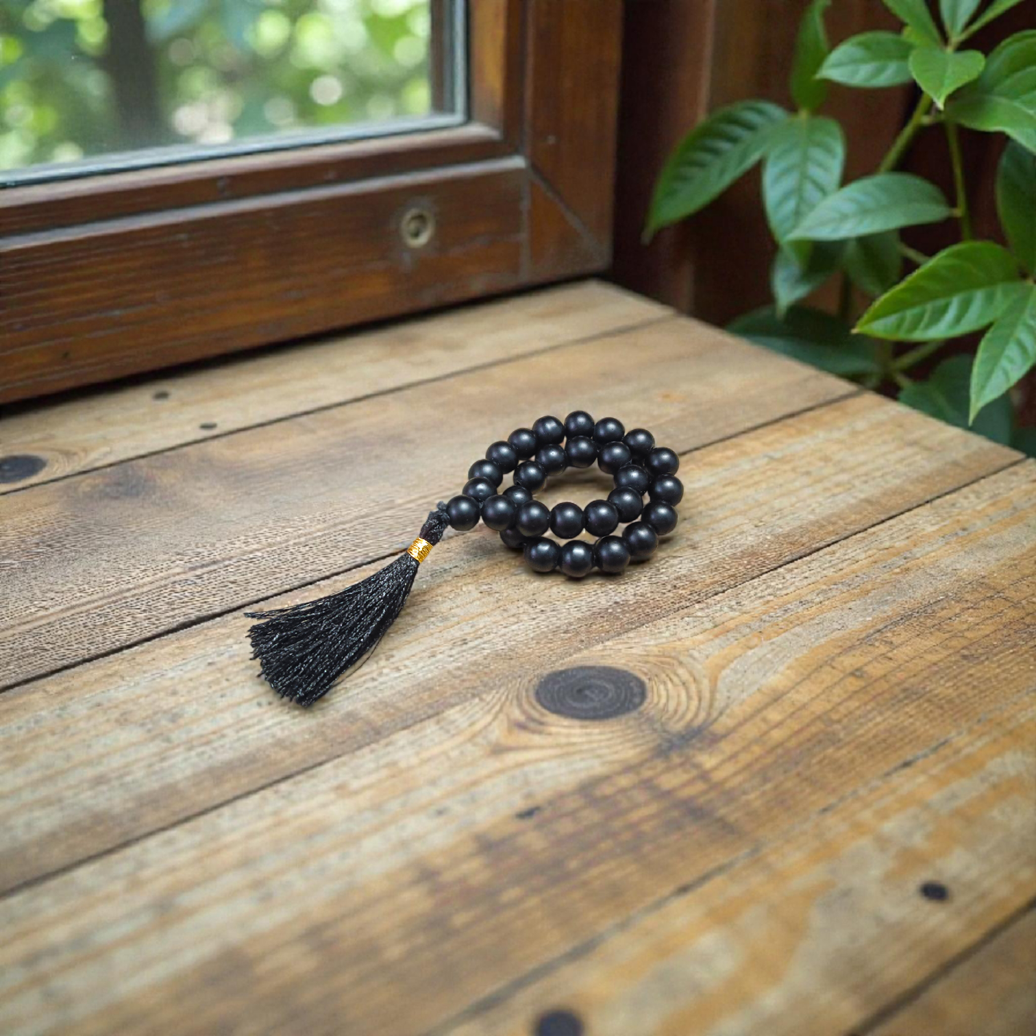 Natural Karungali (Ebony) Mala - 108+1 Beads 8MM - Lab Certified