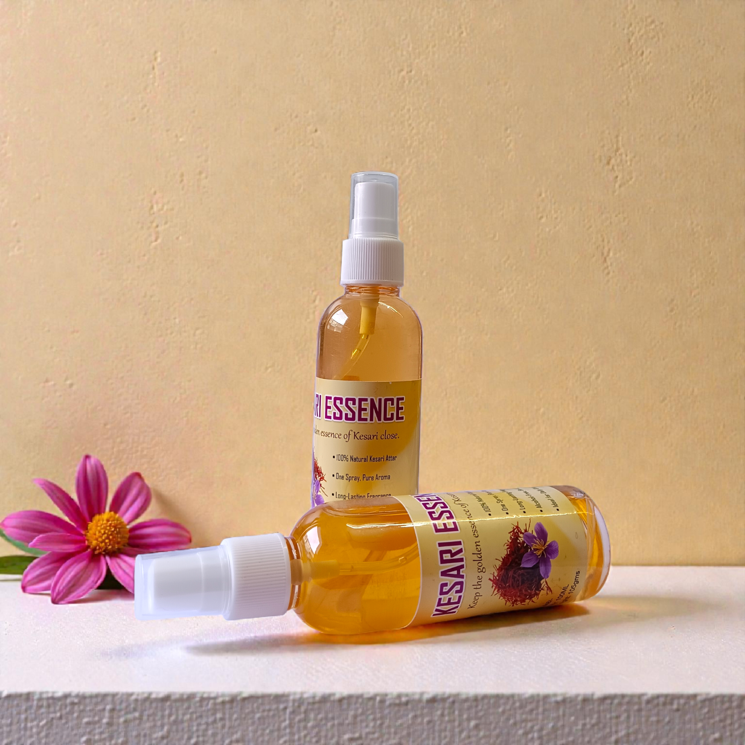 Natural Kesari Essence Spray Attar 100ML bottle with rich saffron-inspired fragrance packaging