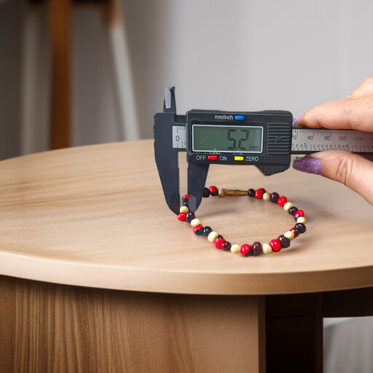 Natural Mix Gunja Bracelet - Red White Black Beads | Lab Certified