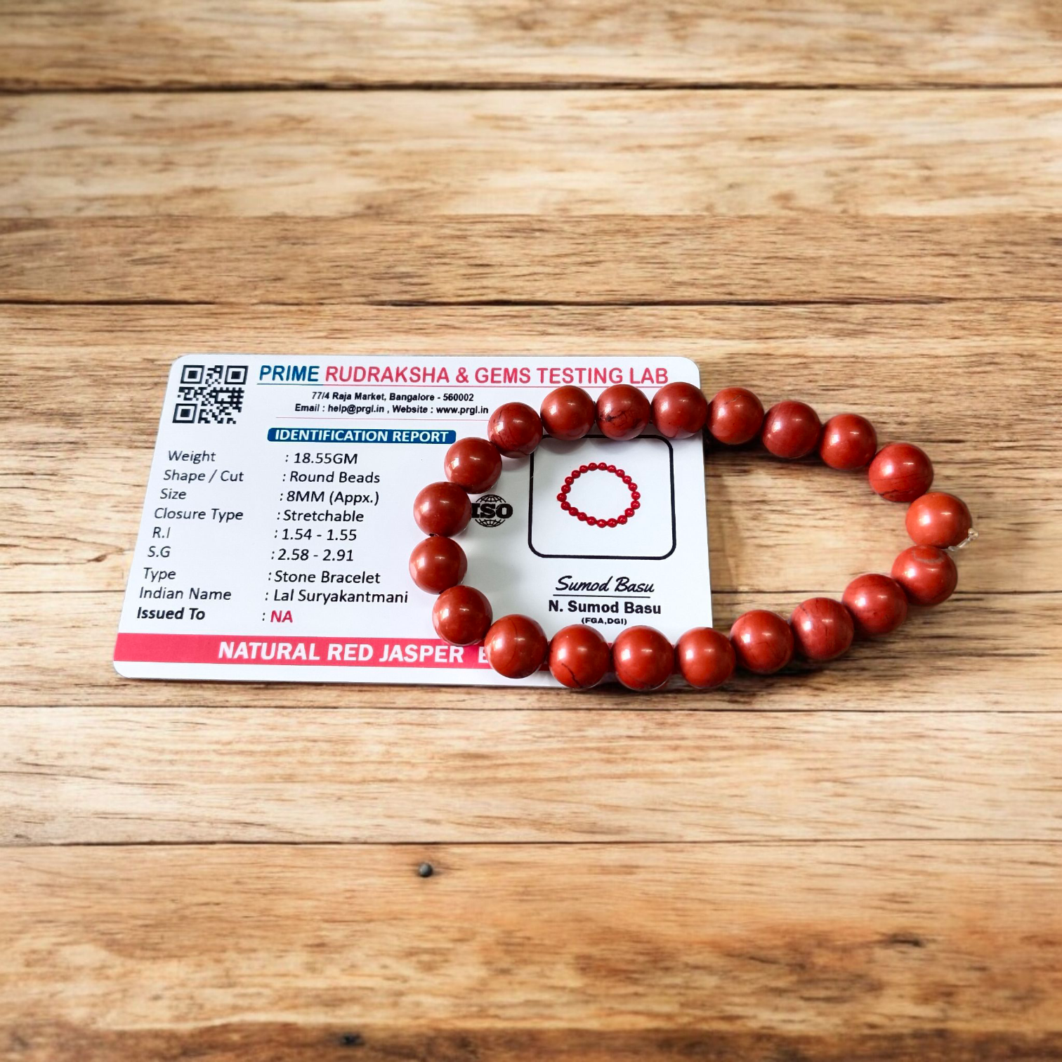 Natural Red Jasper Stretchable Bracelet with 8MM beads for meditation, Reiki, and energy healing