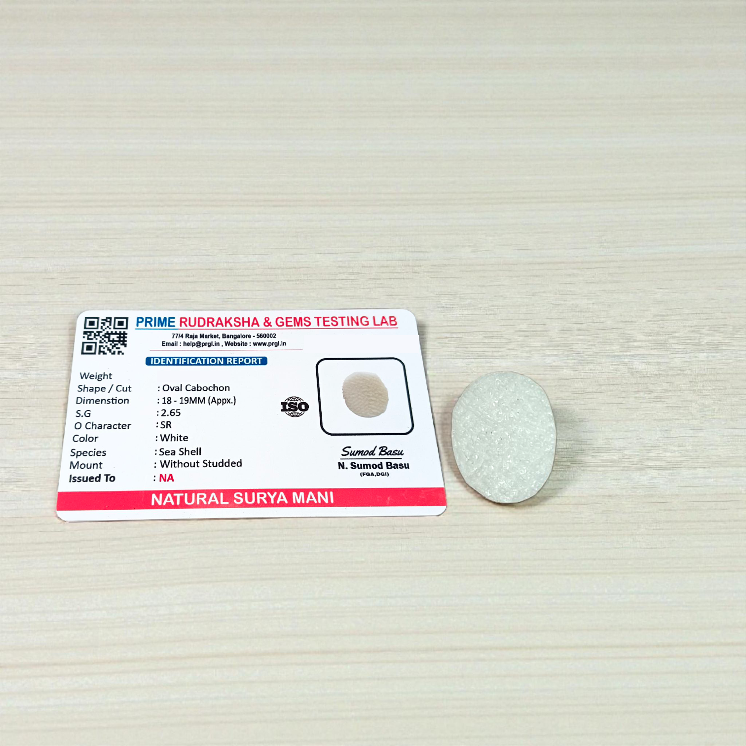 Natural Surya Mani Without Studded – Lab Certified Gemstone for Meditation and Spiritual Healing, promotes positivity and energy balance