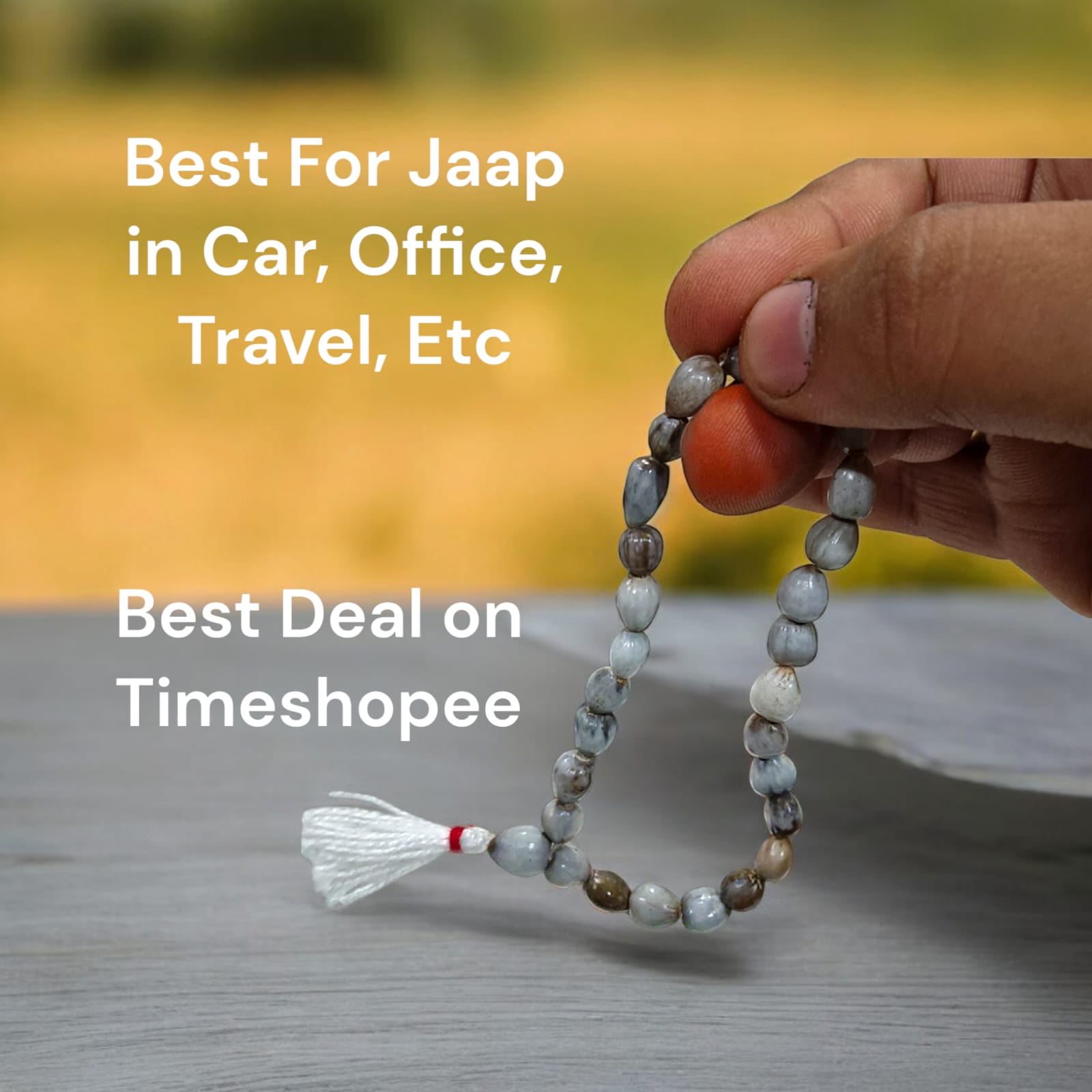 Natural Vaijanti Mala with Lab Certificate, featuring 27+1 beads, displayed in a protective pouch, ideal for jaap and meditation.