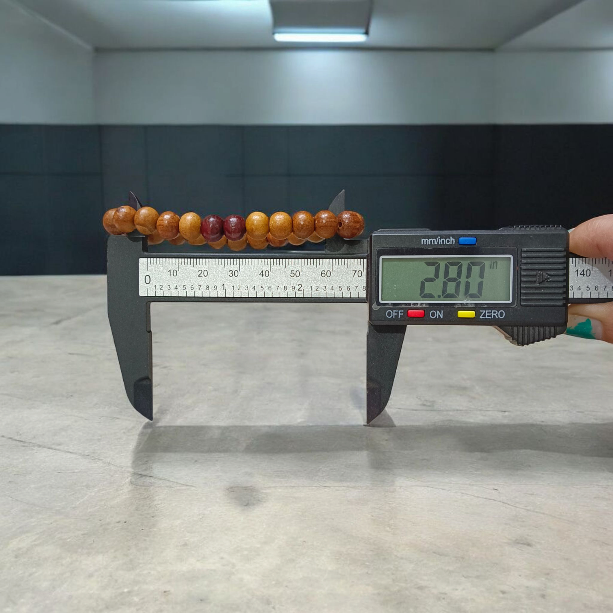 Natural White and Red Sandalwood Bracelet with 8mm lab-certified beads, displayed in a clean and elegant style