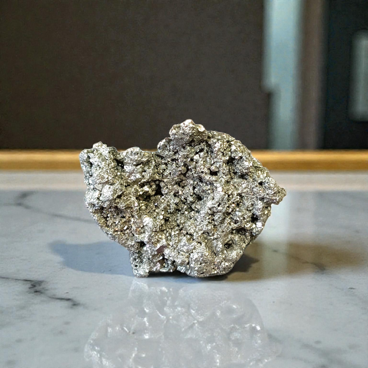 Natural certified raw pyrite crystal cluster for wealth, manifestation, vastu, healing, and protection