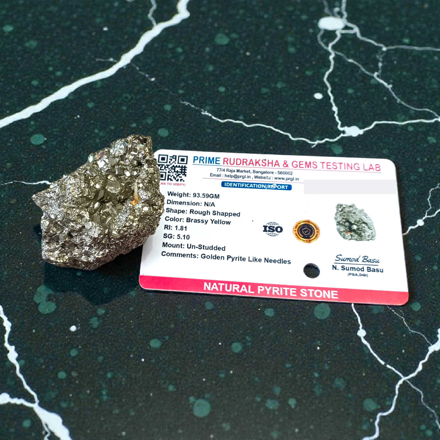 Natural certified raw pyrite crystal cluster for wealth, manifestation, vastu, healing, and protection