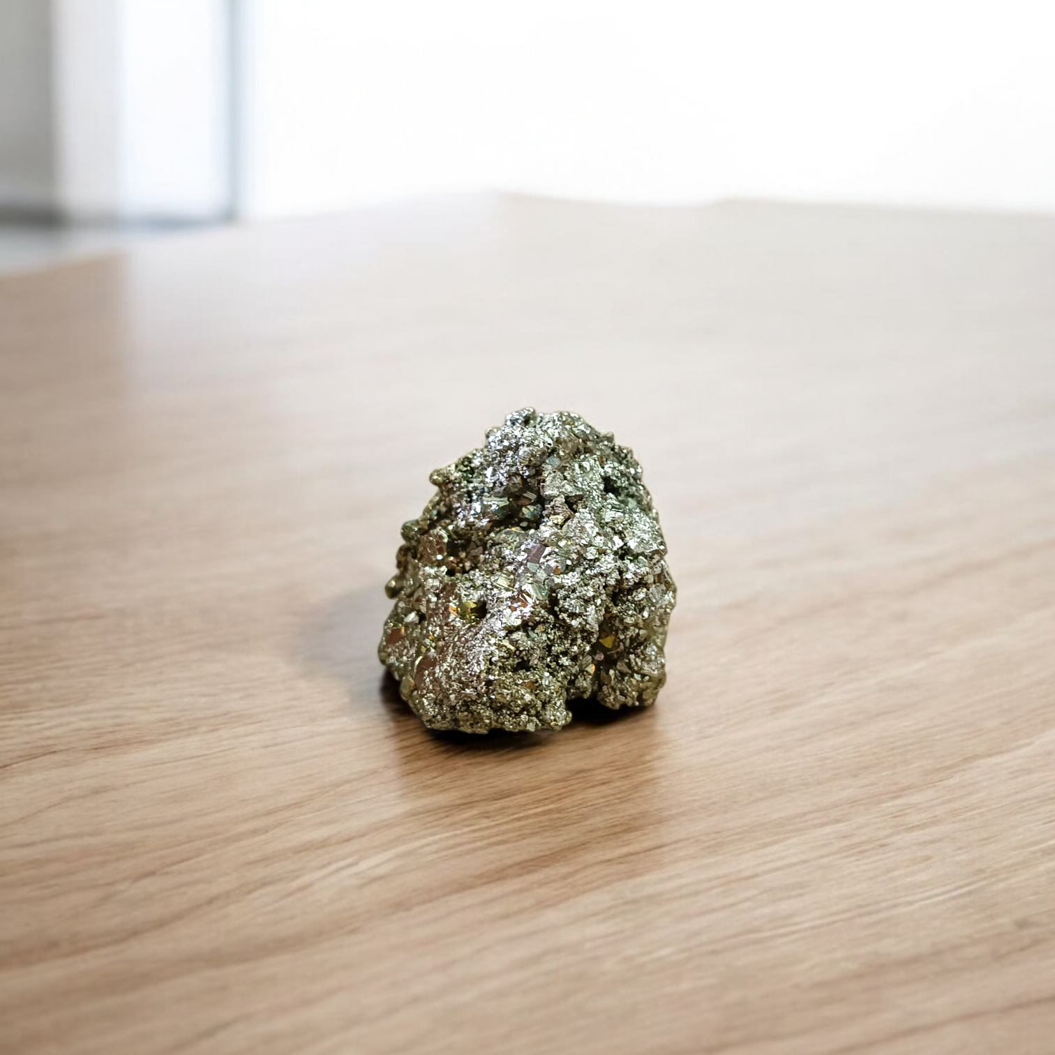 Natural certified raw pyrite crystal cluster for wealth, manifestation, vastu, healing, and protection