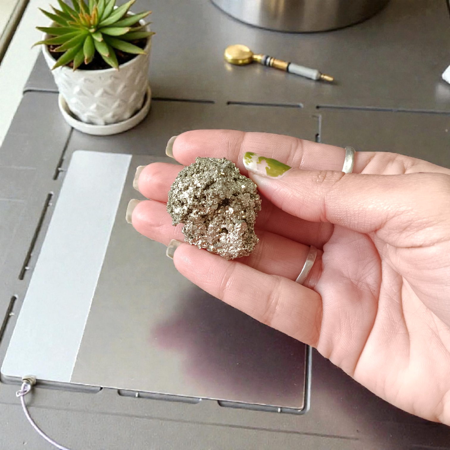 Natural certified raw pyrite crystal cluster for wealth, manifestation, vastu, healing, and protection