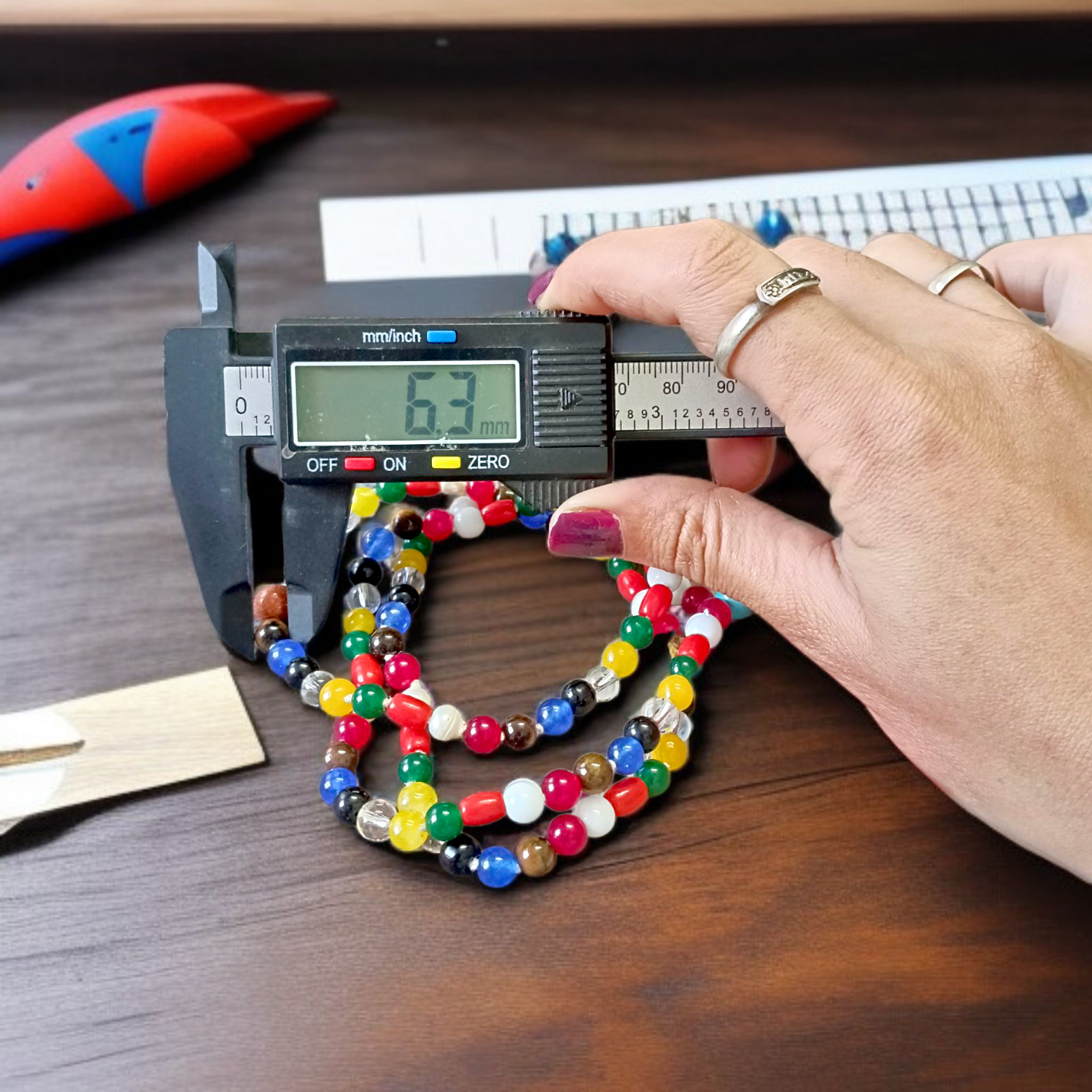 Navratan Navgrah Mala with 108+1 Lab Certified 6MM Beads for Planetary Healing and Meditation