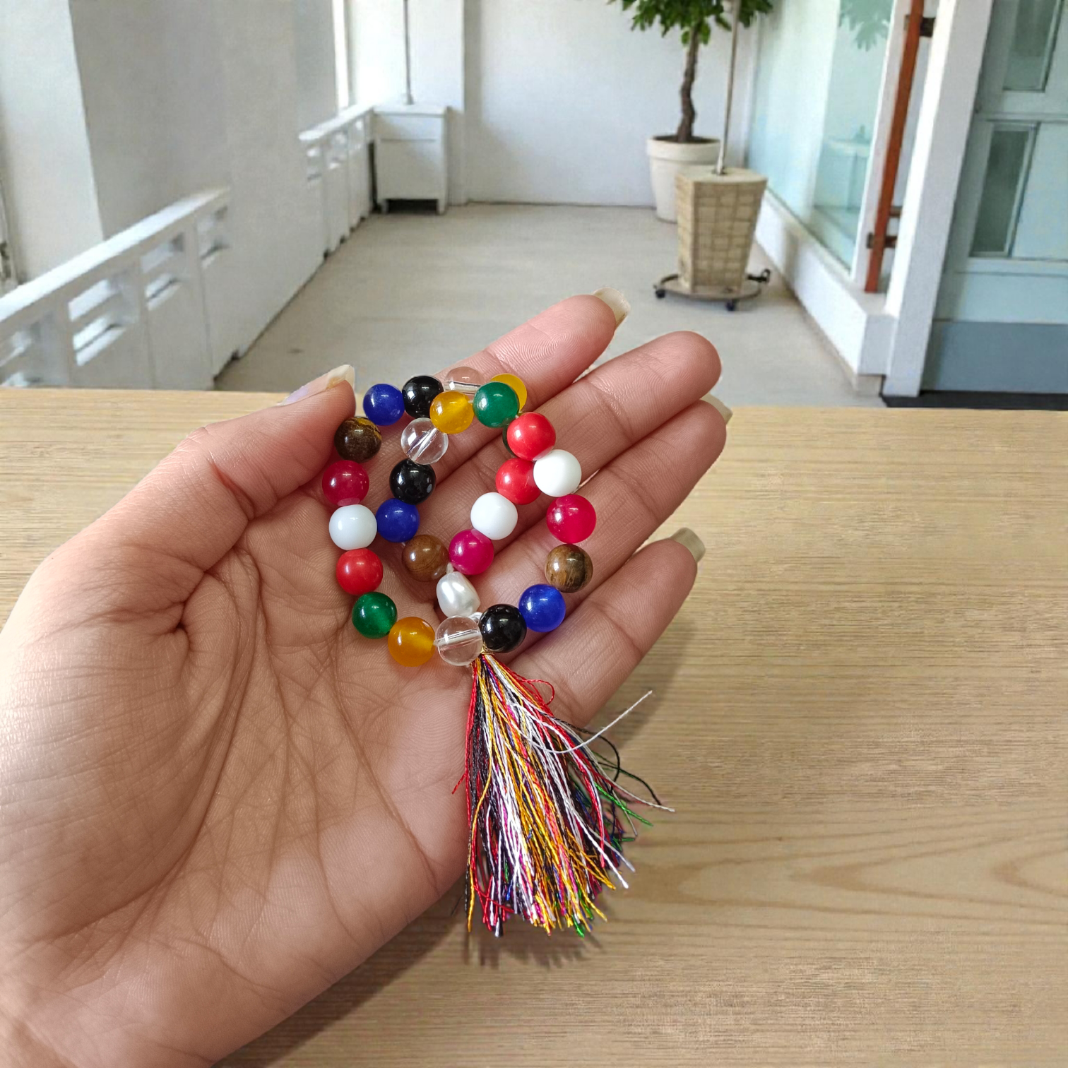 Navratan Navgrah Mala with 108+1 Lab Certified 8MM Gemstone Beads – Ideal for Astrology, Prosperity, and Spiritual Healing