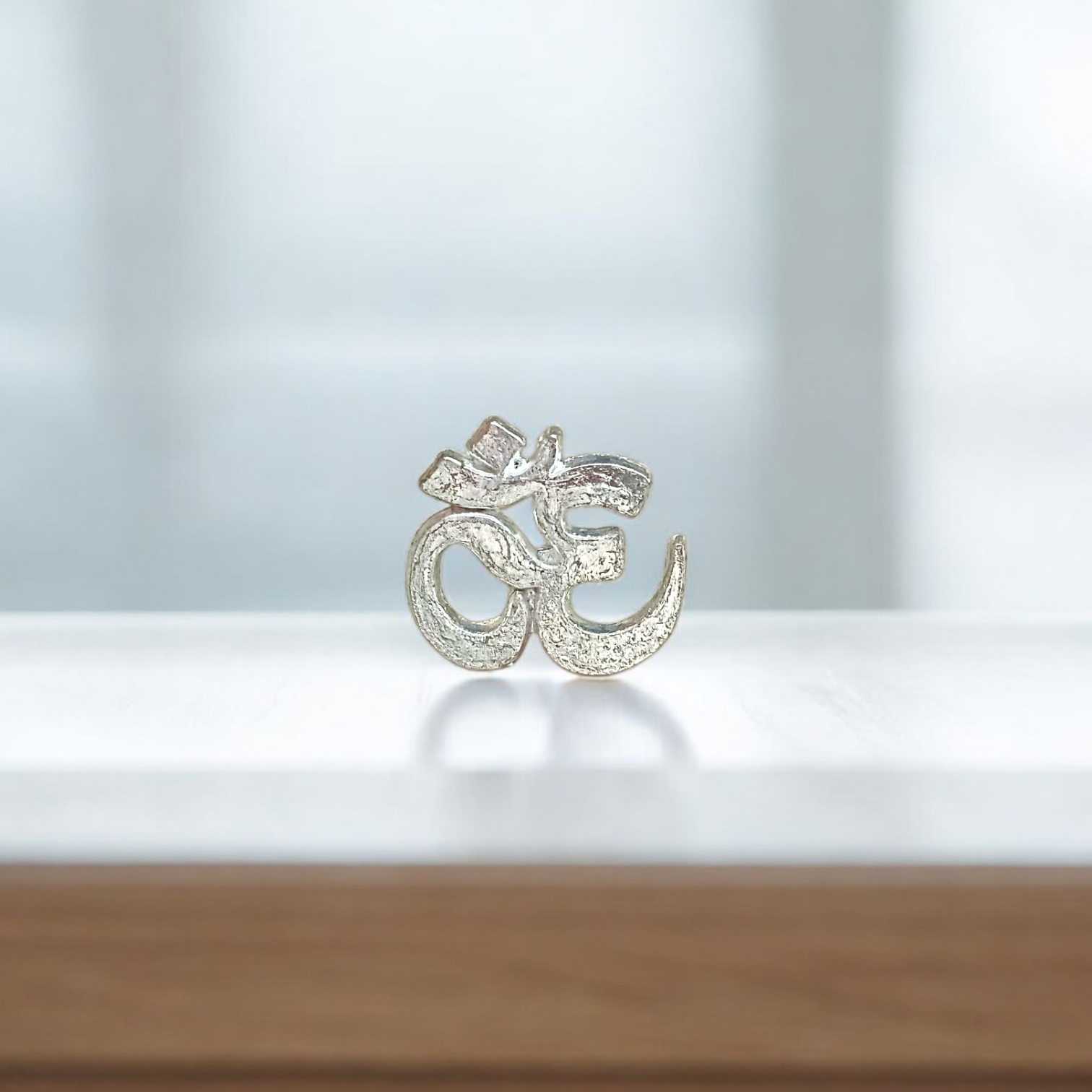 Om Tilak Sancha for forehead application, made of silver metal, used for precise tilak stamping during religious rituals, available at Timeshopee