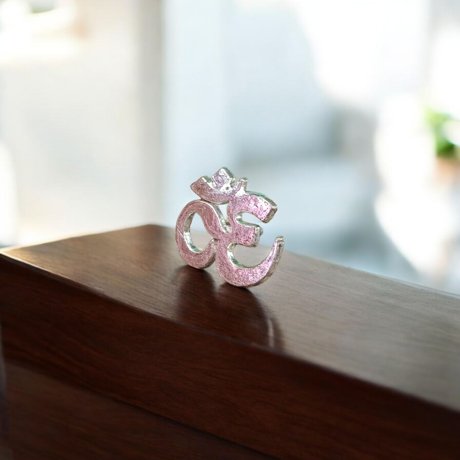 Om Tilak Sancha for forehead application, made of silver metal, used for precise tilak stamping during religious rituals, available at Timeshopee