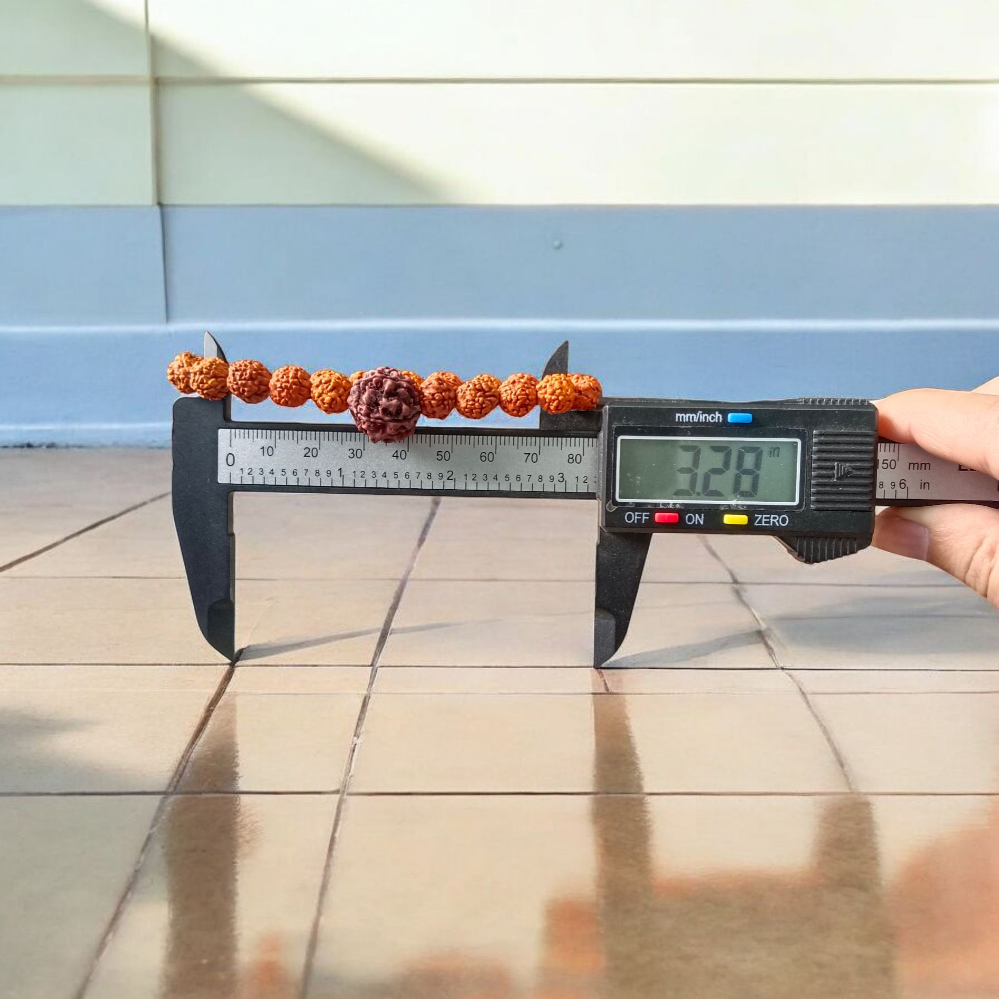 Original 5 Face Rudraksha Bracelet with natural brown beads and stretchable design from Timeshopee for spiritual protection and meditation use