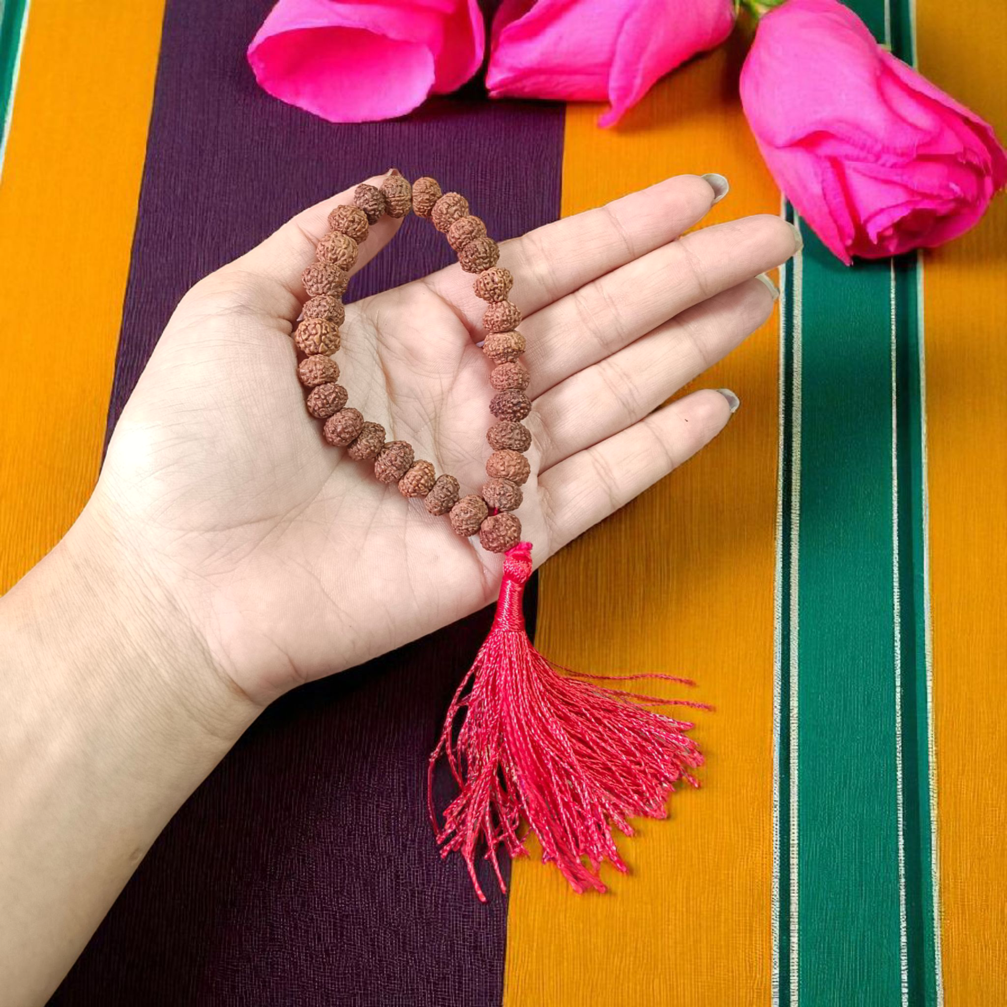 Original Lab Certified 7 Mukhi Rudraksha Mala from Timeshopee – Available in 27+1 and 108+1 Variants