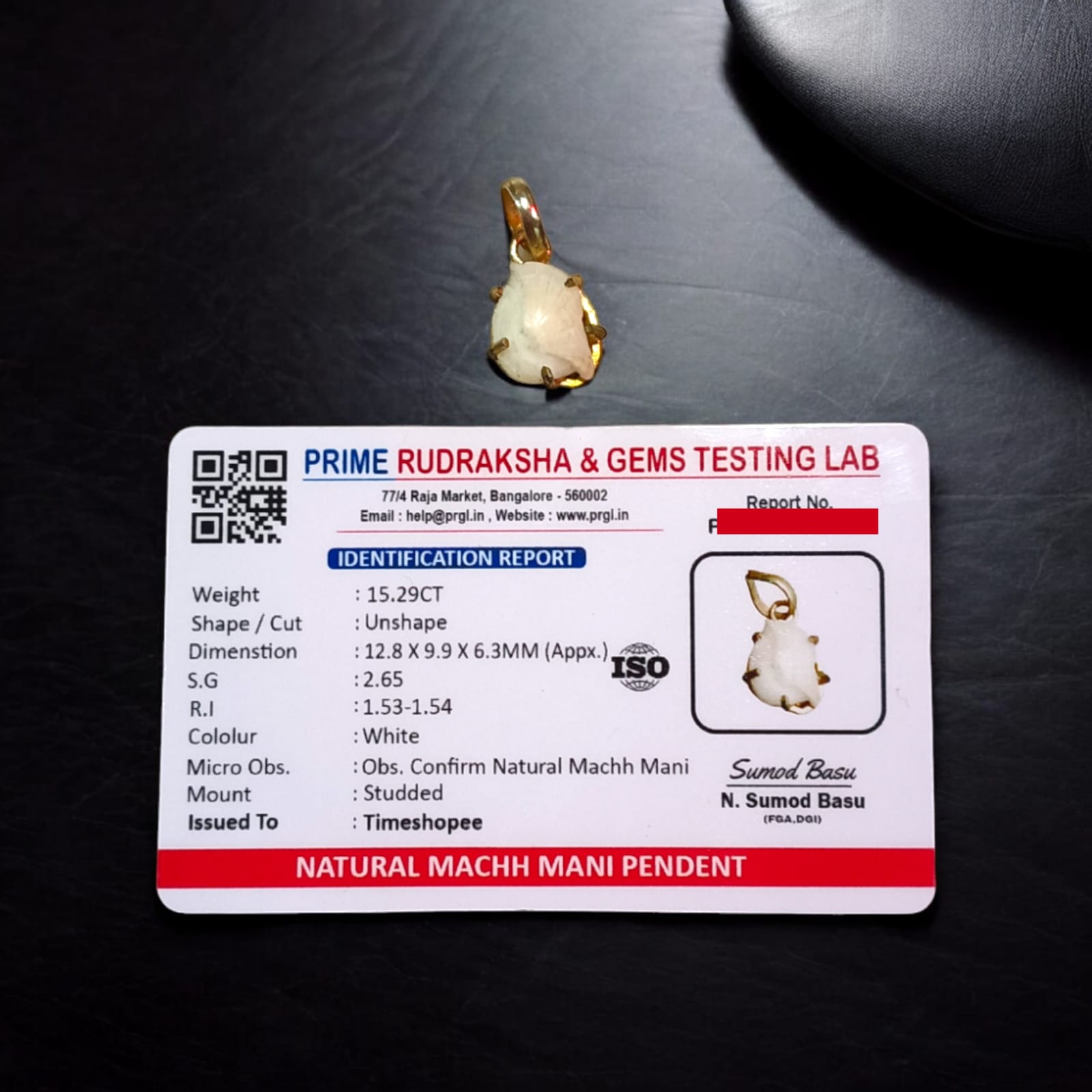 Original Machmani Silver Pendant with Adjustable Black Knotted Thread, Lab Certified, available at Timeshopee.