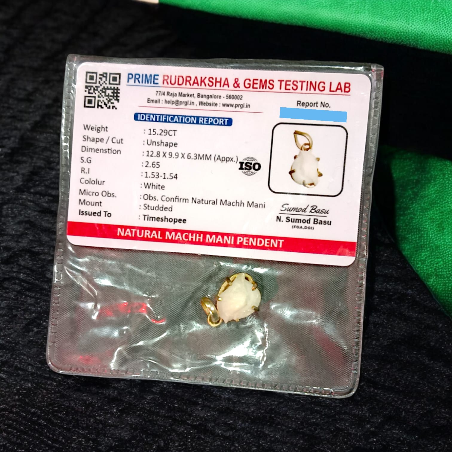 Original Machmani Silver Pendant with Adjustable Black Knotted Thread, Lab Certified, available at Timeshopee.