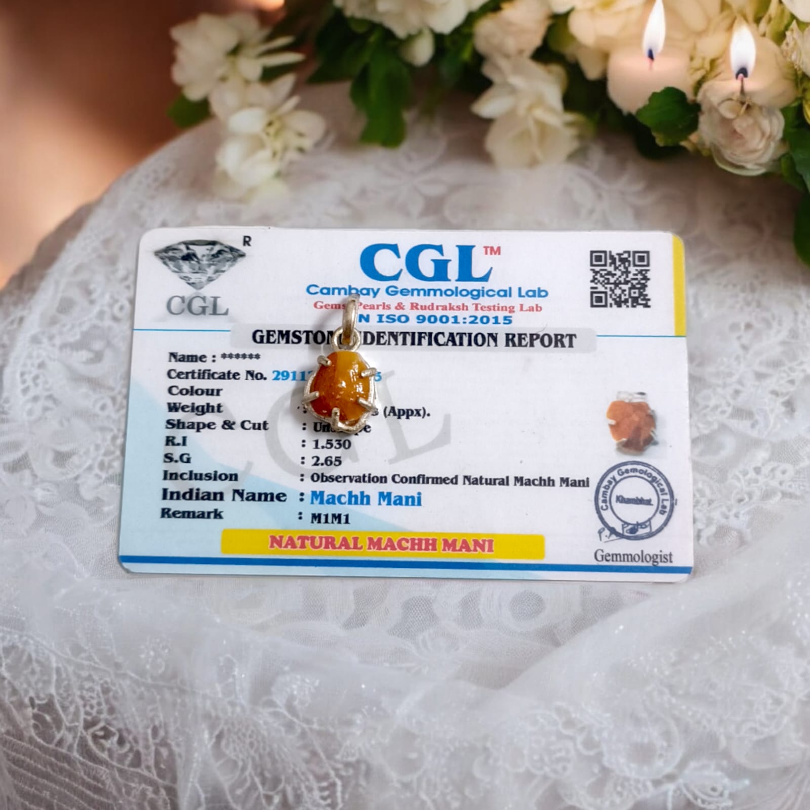 Original Machmani Silver Pendant with Adjustable Black Knotted Thread, Lab Certified, available at Timeshopee.