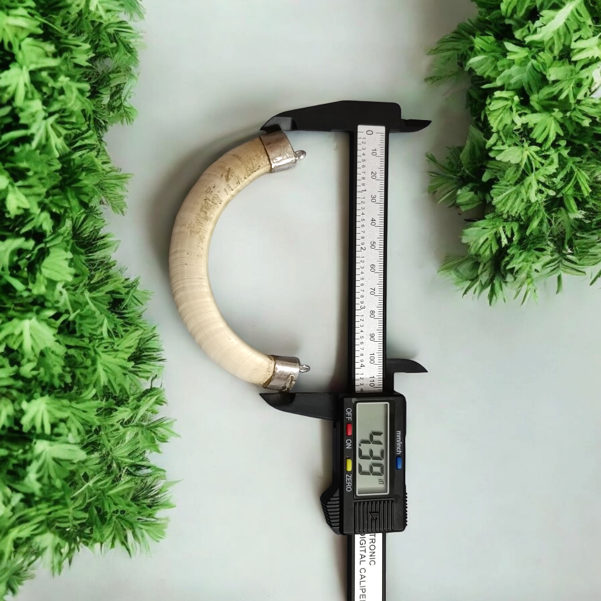 Original Wild Boar Teeth Pendant U Shape with Pure Silver Studding