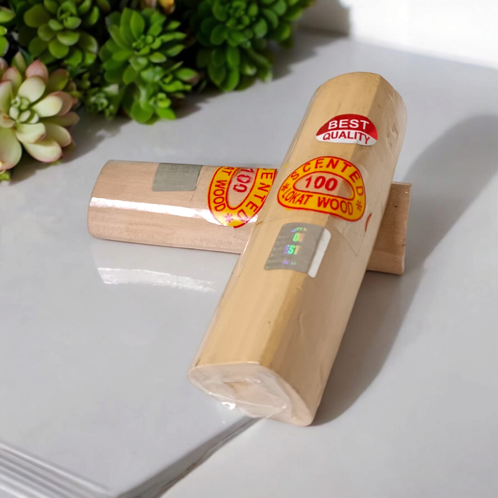 Original sandalwood sticks (Chandan), processed Mysore sandalwood, used for puja, making tilak paste, and for its soothing fragrance.