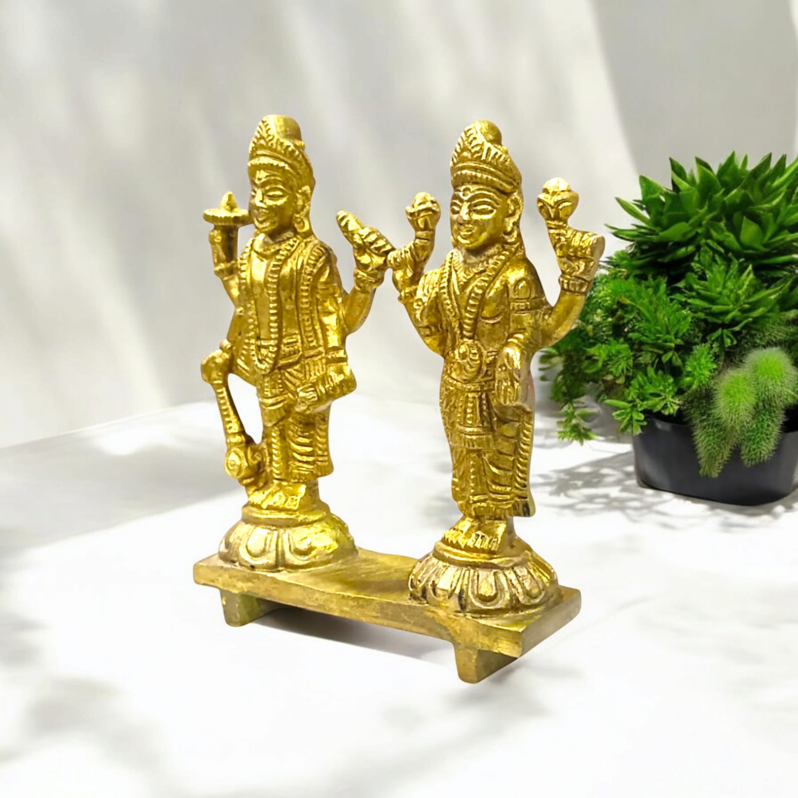 Pair of beautifully crafted Lakshmi Narayan brass idols from Timeshopee