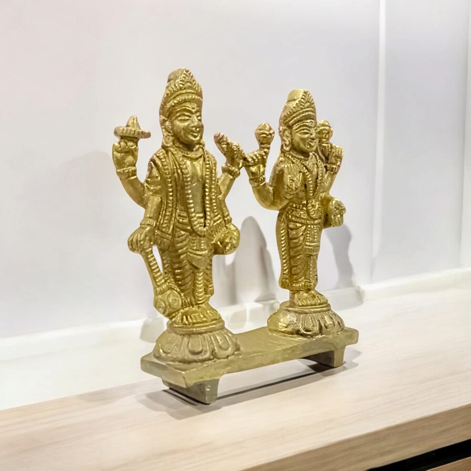 Pair of beautifully crafted Lakshmi Narayan brass idols from Timeshopee