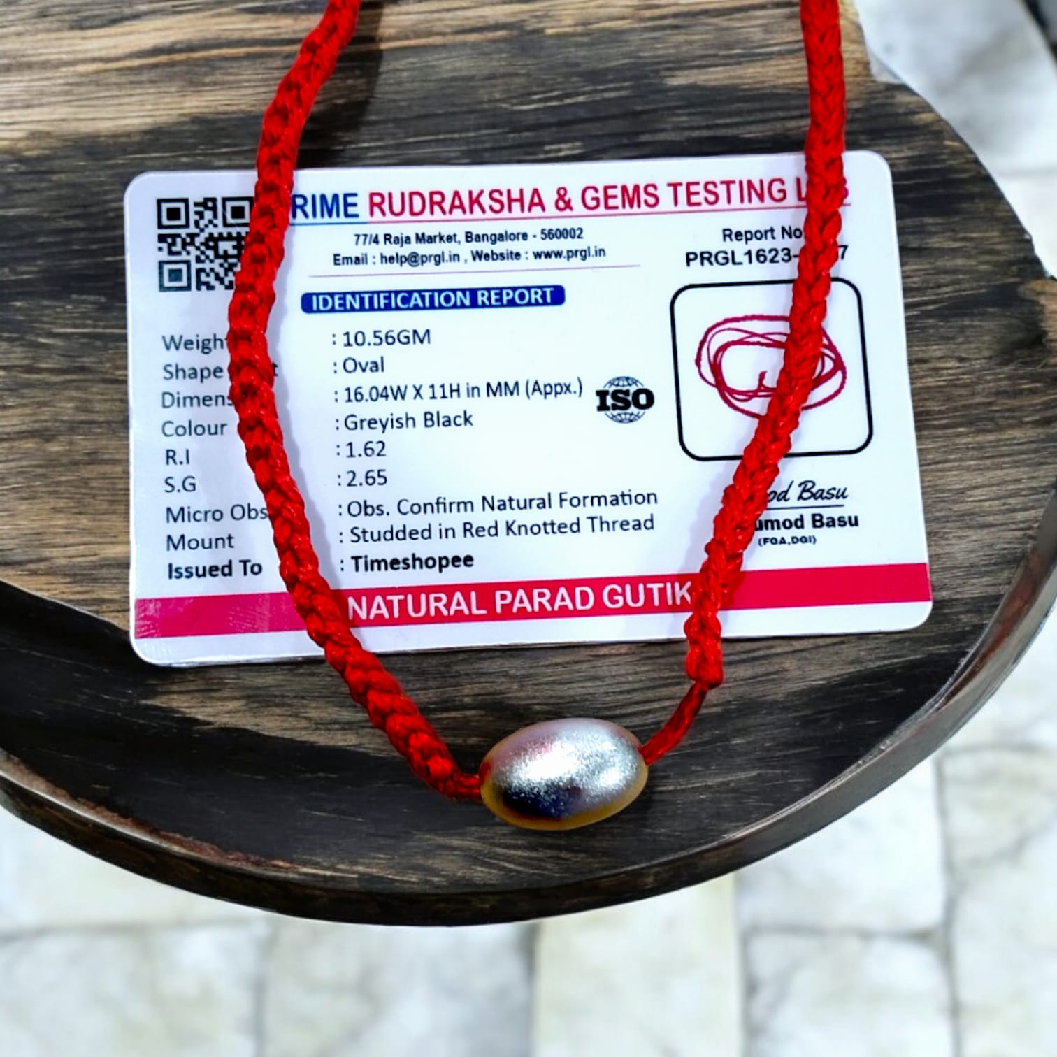 Parad Gutika - 100% Genuine Mercury Pendant, Lab Certified, from Timeshopee. A powerful mercury-based pendant for health, spiritual protection, and positive energy