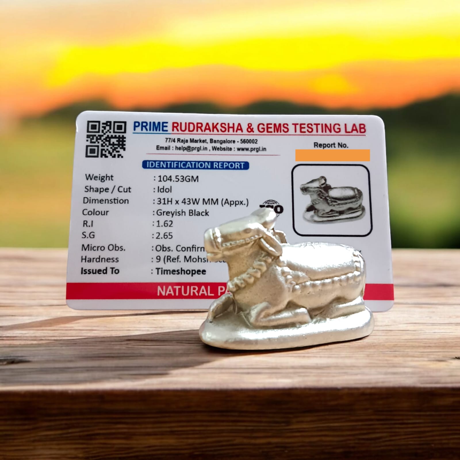 Parad Nandi Ji - 100% Genuine Mercury Nandi for Shivling, Lab Certified, from Timeshopee. A sacred statue of Nandi, Lord Shiva's devoted companion, made from pure mercury to enhance devotion and spiritual connection.