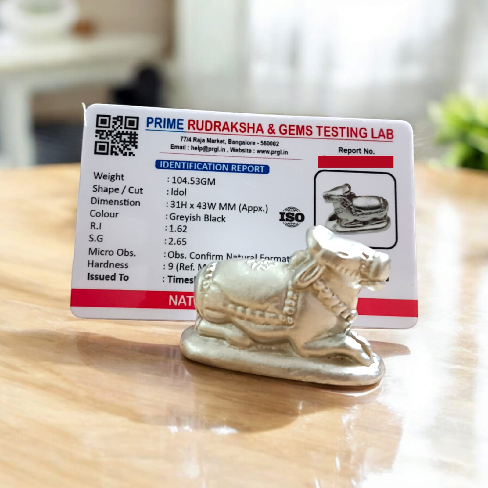 Parad Nandi Ji - 100% Genuine Mercury Nandi for Shivling, Lab Certified, from Timeshopee. A sacred statue of Nandi, Lord Shiva's devoted companion, made from pure mercury to enhance devotion and spiritual connection.