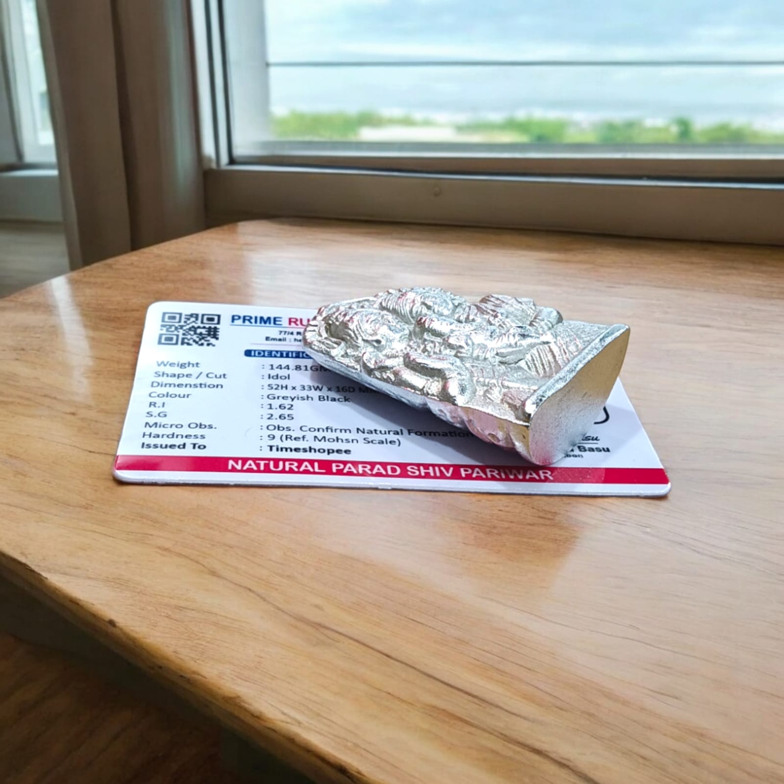 Parad Shiv Pariwar - 100% Genuine Mercury Family of Lord Shiva, Lab Certified, from Timeshopee. A sacred set of Lord Shiva, Goddess Parvati, and Lord Ganesha crafted from pure mercury, symbolizing divine family blessings and protection.